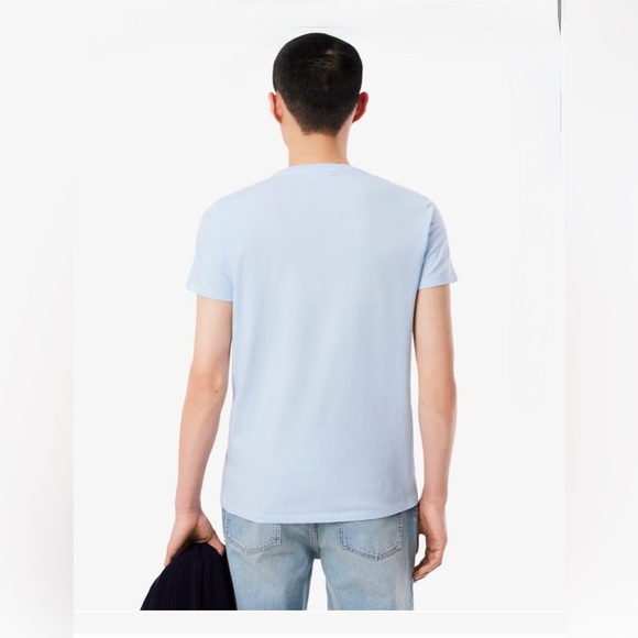 BNWOT Lacoste Men's Sky Blue Pima cotton Short Sleeve Tee size L - Picture 5 of 6